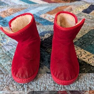 Cozy Red Kids Boots